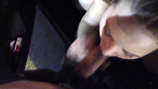 Cute Girls First Trip to Vegas and She Can't Stop Sucking Cock in Public