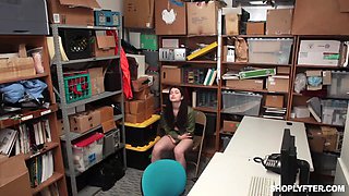 Security Guy Has to Punish Another Petite Shoplifting Slut!