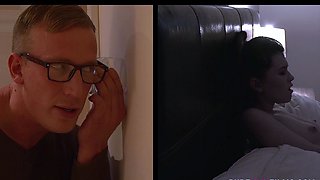 Delicate cutie masturbates and fucks