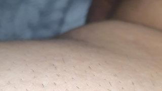 Step mom saw step son shaved down and handjob his dick in bed