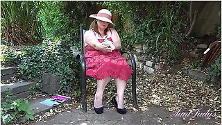 Rachel Aziani And Aunt Judys - Judys - 50yo Busty Bbw Rachel Lotions-up Her Big Natural Tits Outdoors