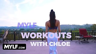 Mylf - fitness babe helps man to get in form with some sweat-soaked naked exercise On The Couch