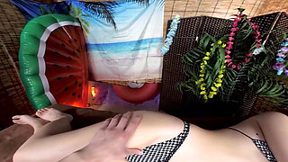 Sassy Busty Beauty with Oil Cums Everywhere! 1/2