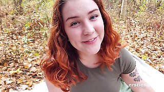 Pulchritudinous Autumn's outdoor masturbation action