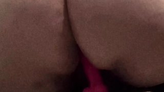 Pink labia close up of naive brunette