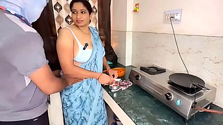 Indian Unsatisfied Bhabhi Lusty Sex with Devar On Kitchen Stand, Hindi Audio Sex