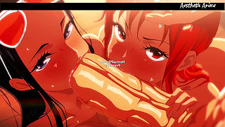Nami and Robin get fill up with cum