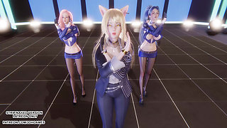 MMD  TWICE - Talk that Talk  Ahri Seraphine Kaisa Sexy Kpop Dance League of Legends Hentai Uncensored 4K 60FPS