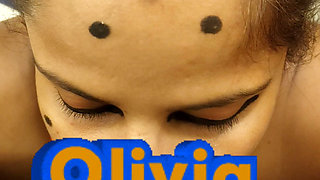Desi Hungry MILF Bhabhi Pet Slave Olivia Cock Feeding Deepthroat Blowjob Begging for Sex with Heavy Make up Slapped and Used