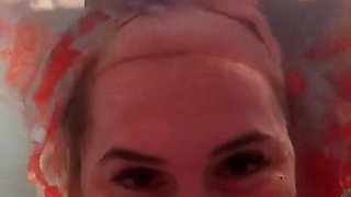 Breath Holding Underwater in Bathtub and Record with Waterproof Camera