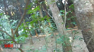 Nataly Divine Girl Sucking Her BF in the Wood, Shoot by a Voyeur