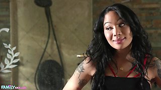 Asian MILF Stepmom Gets Her Pie Creamed!