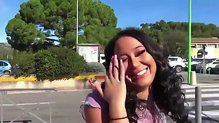 Smoking Hottie Brunette Banged by Huge Cock for Money: Blowjob, Doggy  Cowgirl Porn