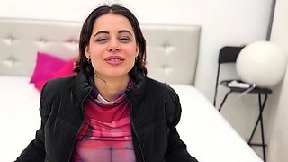 Old man fucks young busty brunette in the ass