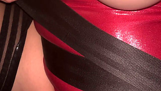 Big-breasted Slut at Night in Paris.
