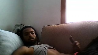 Big Black Cock Masturbating to Porn