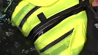 Neoprene Lust: Inflatable Snorkel Vest Pleasure in the Pool