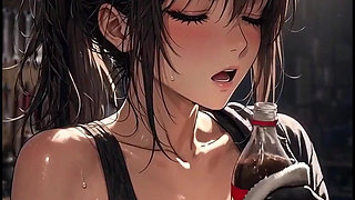Hot Anime Mechanic Works on the Car and Gets Horny in the Process