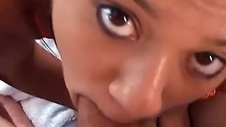 Sweet 18 year old redhead latina teen Magda Marie POV cum swallow blowjob