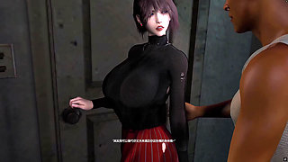 3D Horny Slut Babe Teasing the Old Big Dick Stranger to Fuck Her Pussy