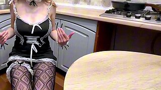 called cleaning and fucked in the kitchen cum in mouth