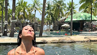Boobs Flashing Outdoor, Ahegao, Spit, Getting Wet