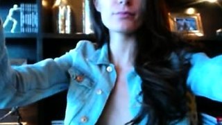 Lovely Amateur teen brunette masturbating outdoor