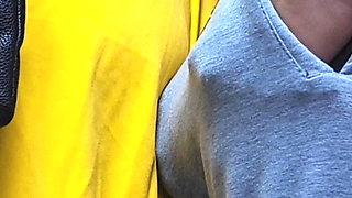 Girl Caught In Public Bus While She Stroking Stranger's Cock Until Ejaculation