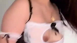 Johntronx - Sexy Thai Babe in a Maid's Lingerie Is Fucked and Creampied