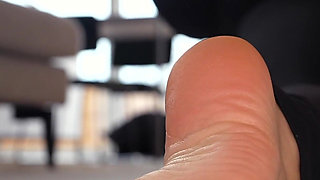 4K Yoga Sandal Tease From Hot Blonde MILF with Long Toenails & Tory Burch Sandals