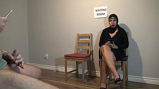 Hijab MILF Caught Me Masturbating in Hospital Waiting Room