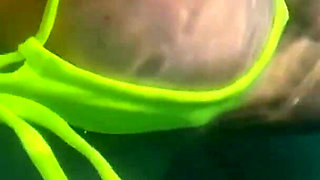 Artemisia Love Swimming in the Pool Flashing Her Big Juicy Boobs and Smoking a Cigarette