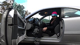 Hot flashing teens and a big titted milf compare boob sizes