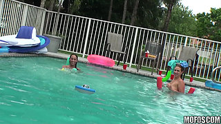 Real Slut Party - Sexy Sunni Mayweather & Bridgete Turn a Pool Party Into a Wild Hardcore 4some