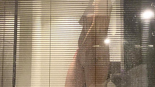 Invisible Cam in the Hotel Bathroom, Watch on the Pregnant Redhead Woman in the Hotel Bathroom with Window