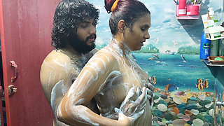 Bath Romance with Hand Job and Lip Lock