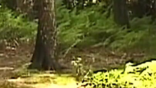 Masked Man Binds Mature MILF for Outdoor Dildo Play