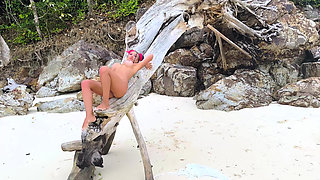 Amazing Monika Fox Naked on Beach of Paradise Island