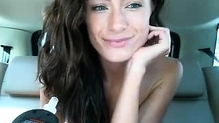 Cute amateur brunette naughty in solo jerking show on camera