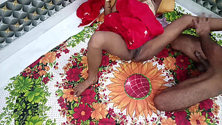 Indian Bhabhi Red Traditional Dress Intimate Sex with Devar - Homemade