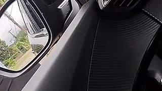 Risky Masturbation in the Car with a Hot Girl at the Bus Stop in Public!