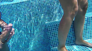 Hot MILF with Buttplug in the Pool, Fucked, Big Cumshot