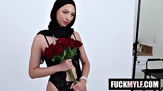 Hijabi MILF Brandi Swan Sucks Arin Jones Cock in Rough Session Husband Peeks at Nudes Only