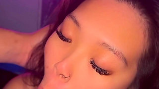 he fucked my brains out & cover my tight asian pussy in cum