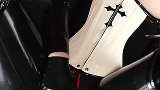 Rubber Nun Getting Fucked by Fucking Machine Solo