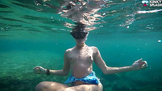 Underwater Beach Flasher - Bikini, Long Fins & Naughty Ocean Tease