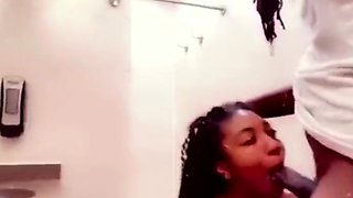 Truck Stop Blowjob - She Takes My Big Cock in the Bathroom