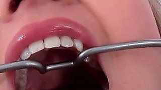 Blonde Babe Teases Tits and Toy in BDSM Bondage