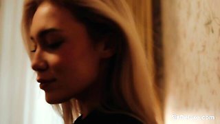 Sweet doll with round ass Rika Fane plays with her wet shaved pussy