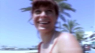 Lesbian Dildo Fucks by the Pool